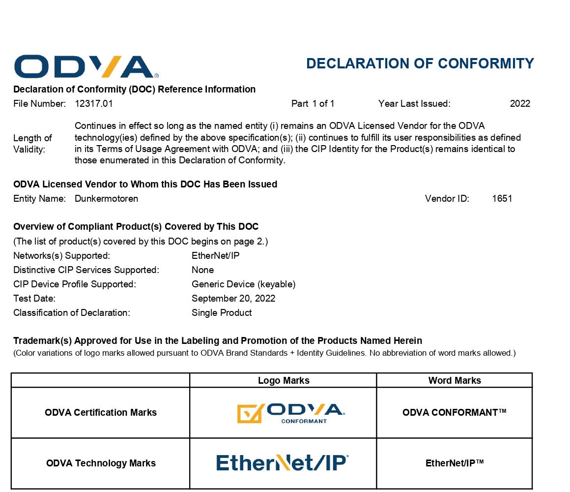 EthernetIp Certificate
