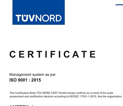 Thumbnail ISO Certificate 9001 : 2015 Dunkermotoren