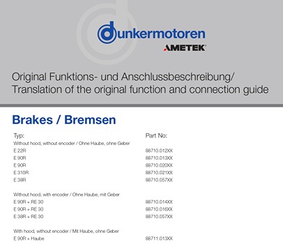 Manual Brakes Cover from Dunkermotoren