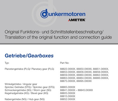 Manual Cover Gearboxes Dunkermotoren
