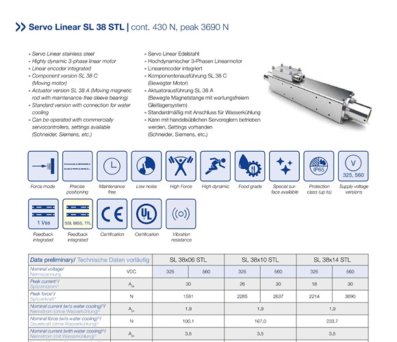 Stainless steel Servo Linear Motor