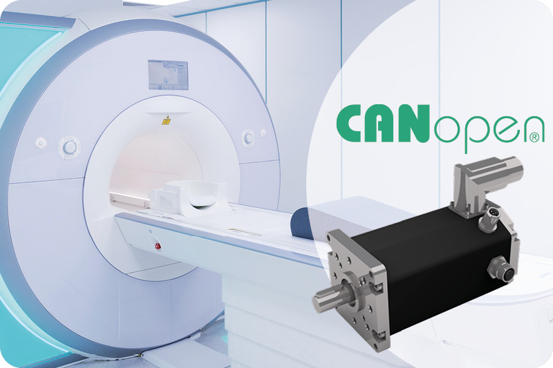 CANopen motor controller integrated into medical imaging equipment, enabling precise motion control for MRI and diagnostic healthcare systems.