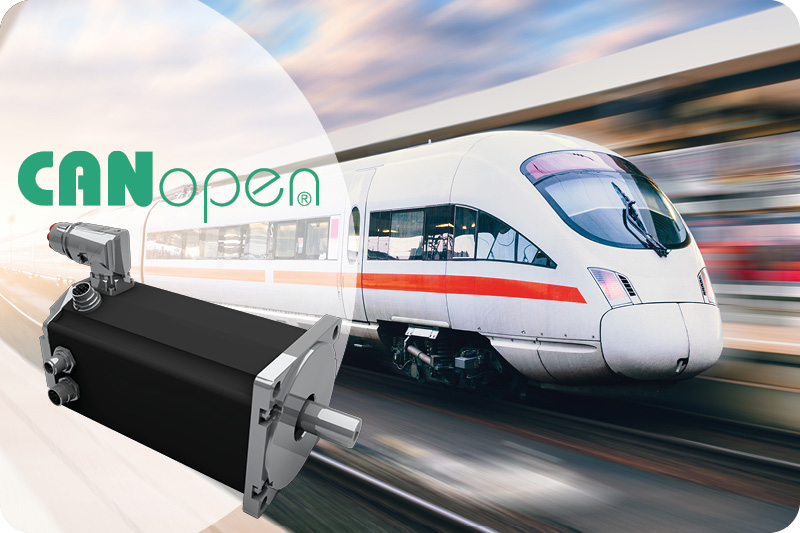 CANopen motor controller for railway and transportation systems, supporting reliable motion control in modern passenger train applications.