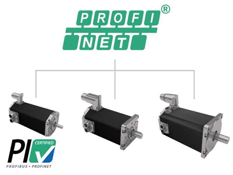 PROFINET BLDC motors with integrated industrial Ethernet communication for automated manufacturing and motion control applications.