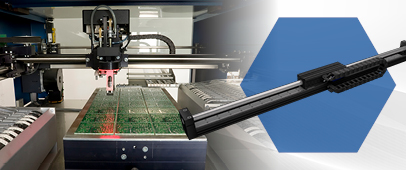 High‑precision linear motor system enabling automated optical inspection of printed circuit boards in electronics manufacturing.
