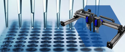 Precision linear motion gantry system enabling automated pipetting and liquid handling for pharmaceutical sample processing.