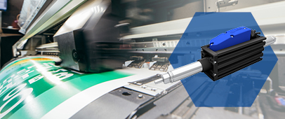Electric linear actuator enabling precise and high‑speed positioning in automated large‑format industrial printing systems.